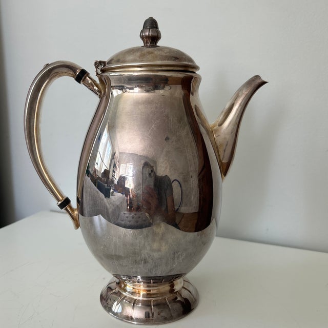 Traditional Vintage Empire Crafts Gloriana Quadruple Silver-Plate Coffee Pot For Sale - Image 3 of 6