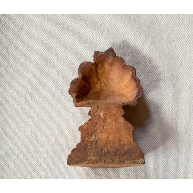 Antique Cast Iron Floral Urn Doorstop | Original White Paint | c.1900 For Sale - Image 9 of 17