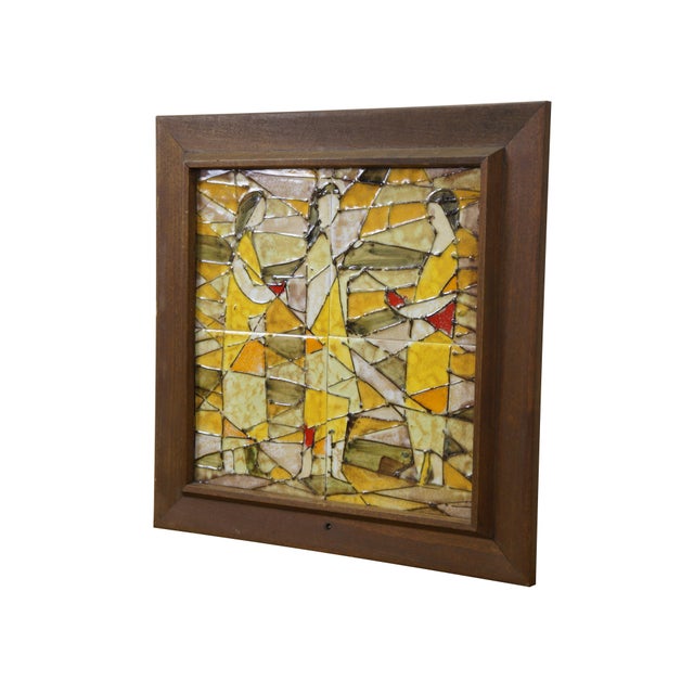 Mid-Century Modern Harris G. Strong Ceramic MCM Female Figures Mosaic Tile Art Plaque 16" For Sale - Image 3 of 13