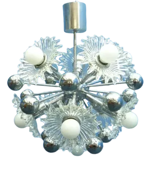Mid-Century Chrome Sputnik Ceiling Lamp from Cosack, 1960s