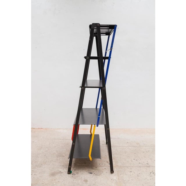 Black Metal Folding Bookcase For Sale - Image 8 of 13