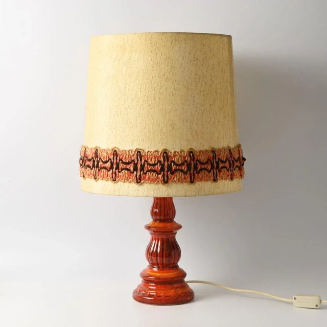 Textile Mid-Century German Fat Lava Table Lamp, 1970s For Sale - Image 7 of 13