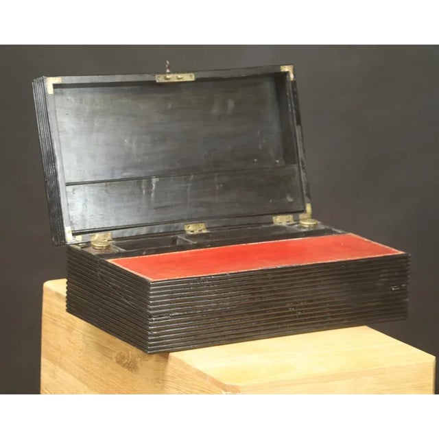 Wood Black Writing Desk with Key For Sale - Image 7 of 9