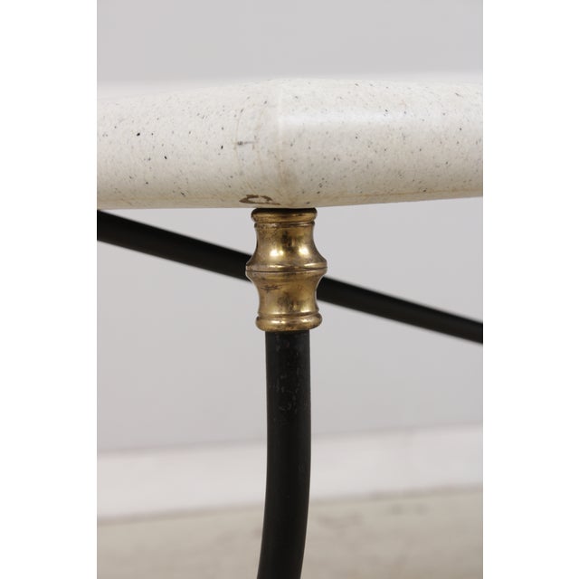 Wrought Iron Base Marble Top Console Sofa Table For Sale - Image 14 of 15