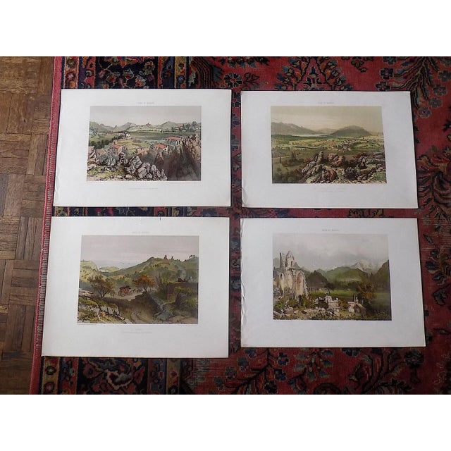 Antique Folio Size 19th Century Lithograph Views of Nice & Savoy - Set of 4 For Sale In Cincinnati - Image 6 of 7