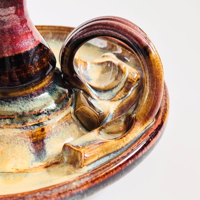 Ceramic Vintage Studio Pottery Candle Holder For Sale - Image 7 of 12