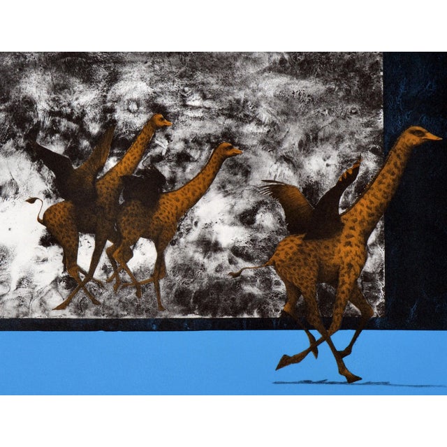 Abstract Expressionism Vintage Figurative Abstract Limited Edition Print "One in and Two Out" by Robert R. Malone For Sale - Image 3 of 8