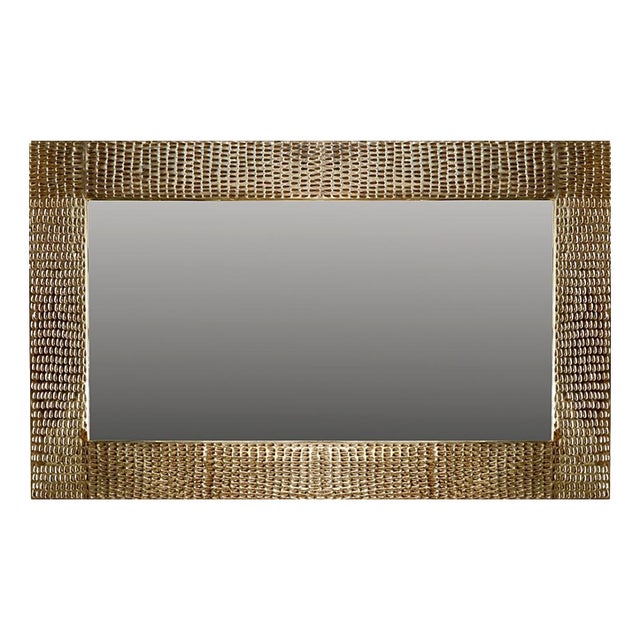Mid-Century Italian Perforated Metal Mirror For Sale