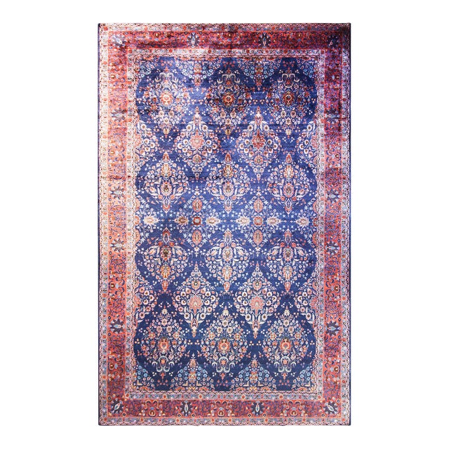 Antique Fine Persian Manchester Wool Kashan Carpet For Sale