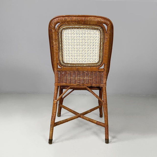 1960s Italian Mid-Century Modern Chairs in Rattan and Straw, 1960s, Set of 2 For Sale - Image 5 of 18