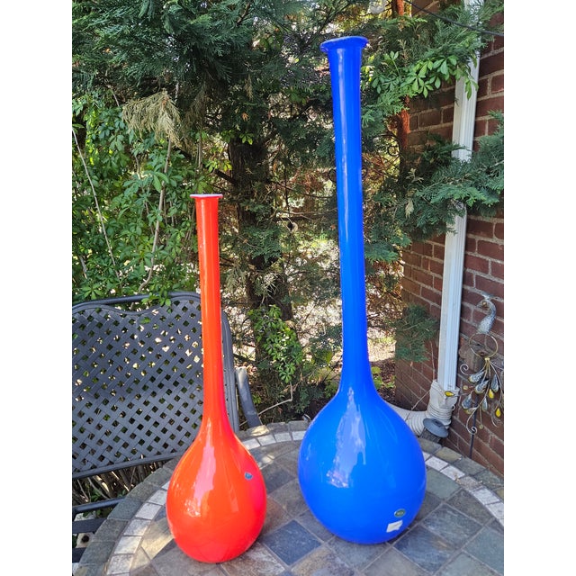 Mid-Century Modern Set of Two 1960s Empoli Encased Genie Bottles For Sale - Image 3 of 9