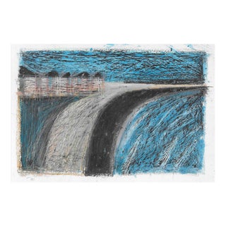 1960s Abstracted Landscape Pastel For Sale