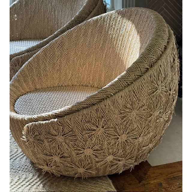 2020s Set of Arteriors Home Florian Outdoor Swivel Lounge Chairs Retail $5200 Ea For Sale - Image 5 of 16