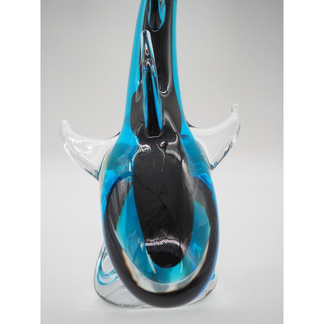 Black Glass Sculpture Shark, Färe Marcolin, Ronneby Sweden For Sale - Image 8 of 15