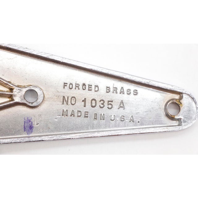 Vintage 9.75 In. Kason Chrome Plated Brass Ice Box Hinge For Sale - Image 6 of 6