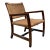 Clara Porset Style Armchair, Red Pine Wood & Seagrass, Mexico, 1940s For Sale