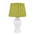 Vintage White Faux Bamboo Ceramic Table Lamp With Heath & Company Pleated Shade For Sale