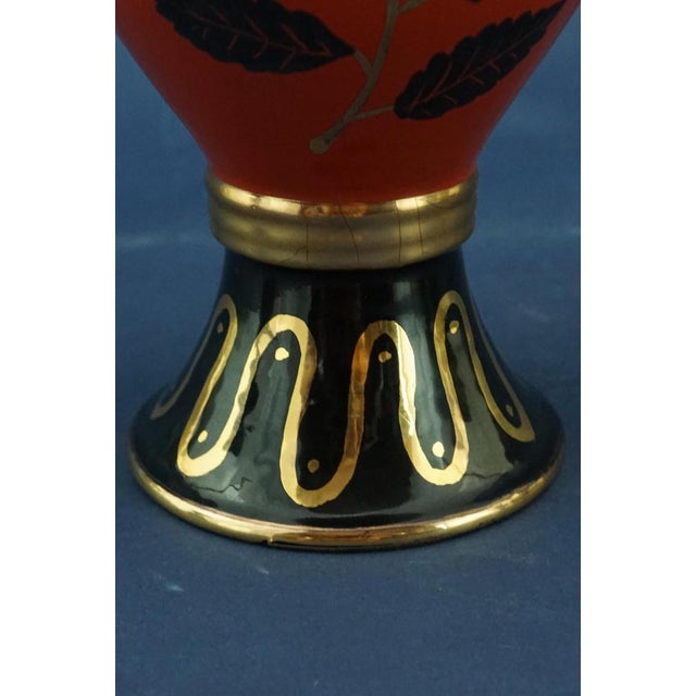 20th Century Futurist Two-Handled Ceramic Vase by Giuseppe Mazzotti of Mga, Italy, 1940s For Sale - Image 15 of 18