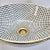 Ceramic Contemporary White Pottery Sink Bowl 14k Gold Rim For Sale - Image 7 of 8