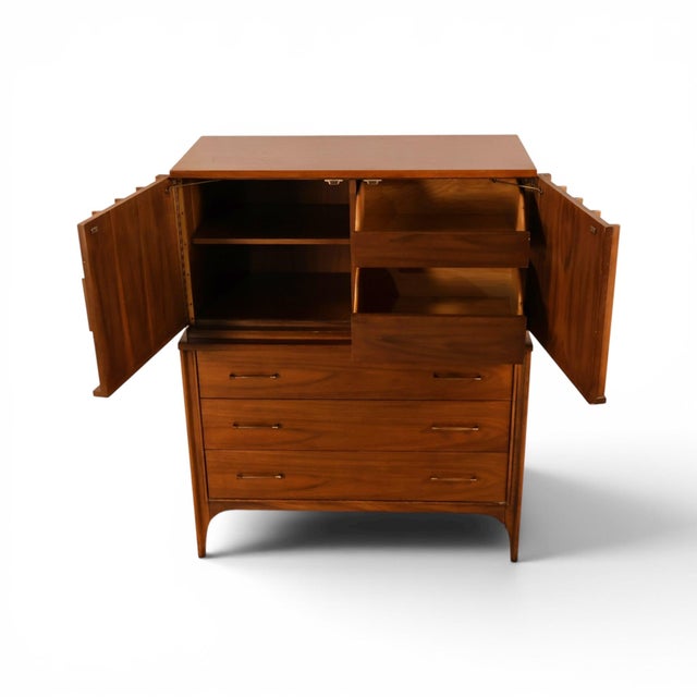 Kent Coffey Perspecta Vintage Mid Century Modern Highboy Dresser Armoire C. 1960s For Sale In New York - Image 6 of 13