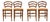 Ballard Design 'Avignon' French Country Counter Stools Set of 4 - Birch Wood and Rush Seats - Early 21st Century For Sale