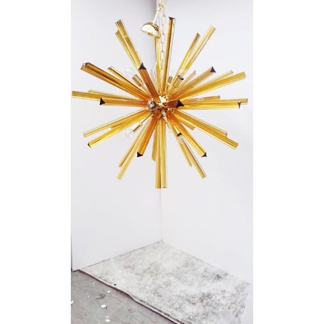 Early 21st Century Sputnik Amber Triedro Murano Glass Chandelier by Simoeng For Sale - Image 5 of 6