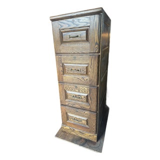 Late 20th Century Solid Tiger Oak Legal Filing Cabinet For Sale