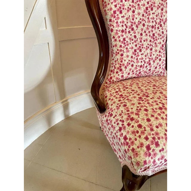 Victorian Mahogany Ladies Chair, 1860s For Sale - Image 4 of 10