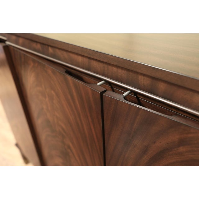 Large 4-Door Mahogany Sideboard for Dining Room, Wide Flame Mahogany Buffet Cabinet For Sale - Image 12 of 14