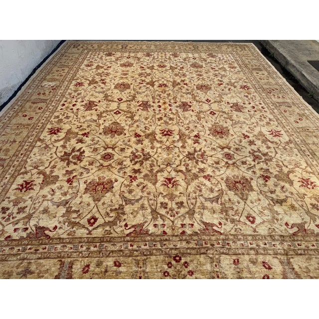 Indian 13ft 1in X 16ft 3in Pakistani Bidjar Wool + Silk Area Rug For Sale - Image 3 of 12
