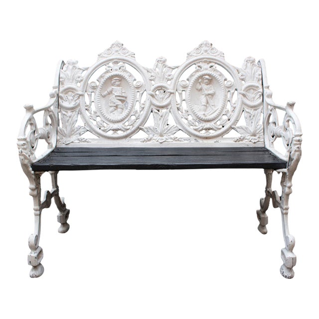 Mid 20th Century Cast Aluminum Garden Bench For Sale