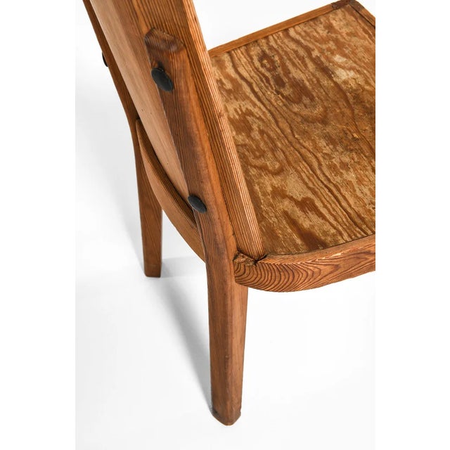 Wood Set of Lovö Side Chairs attributed to Axel Einar Hjorth for Nordiska Kompaniet, 1932 For Sale - Image 7 of 11