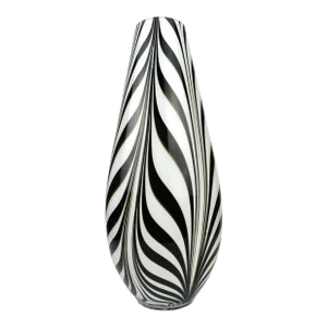 Late 20th Century Tall Jarek Kozlowsky Zebra Stripe Design Polish Art Glass Vase
