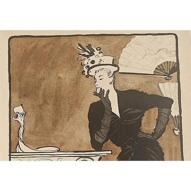 1945 Rare Find-Set of 2 Mid-Century French Fashion Prints-Schiaparelli, Balenciaga-by Gruau For Sale In New York - Image 6 of 7