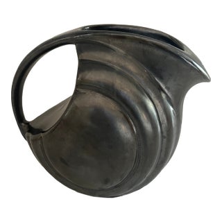 Vintage Hall Ceramic Pitcher Gunmetal Finish For Sale