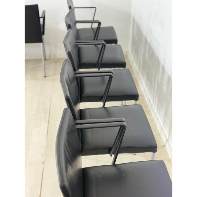 Conference Chairs in Black Leather, Set of 8 For Sale - Image 14 of 18