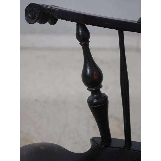 Black Set of 6 Dr Dimes Ebonized Windsor Dining Room Chairs For Sale - Image 8 of 18
