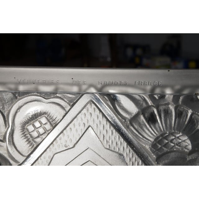 Ollier & Hanots French Art Deco Chandelier 1920s - Frosted Glass & Nickeled Bronze For Sale - Image 12 of 14