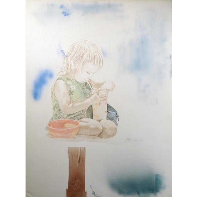 David Peter Ramos Untitled Original Drawing & Painting on Canvas Little Girl For Sale - Image 9 of 9