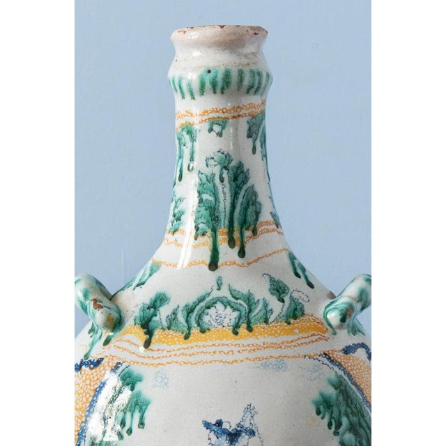 Blue & Green Bottle from Nevers Faience, 1750s For Sale - Image 7 of 11