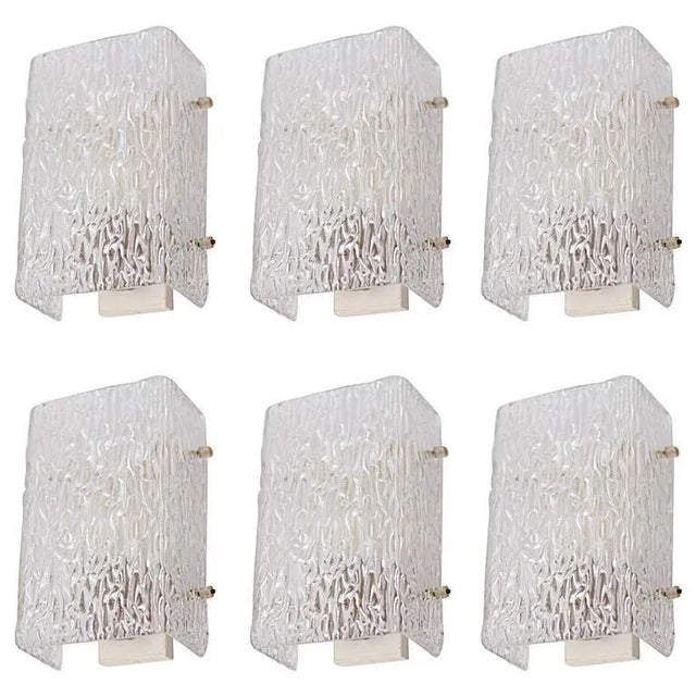 1960s Ice Glass Sconce of Wall Light from Kalmar, 1960s For Sale - Image 5 of 5