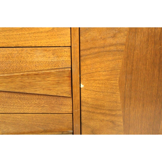 Vintage Mid-Century Modern Sculpted Walnut Credenza For Sale - Image 10 of 10