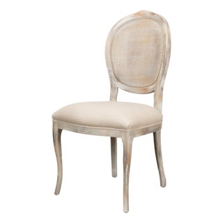 Louis XV Cane Back Dining Chairs in Gray Oak, Sets of 2 For Sale