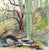 Grace Spongberg (American, 1906-1992) "Mountain Side - Sabino Canyon - Catalina Mountains, Arizona" oil pastel on paper,...