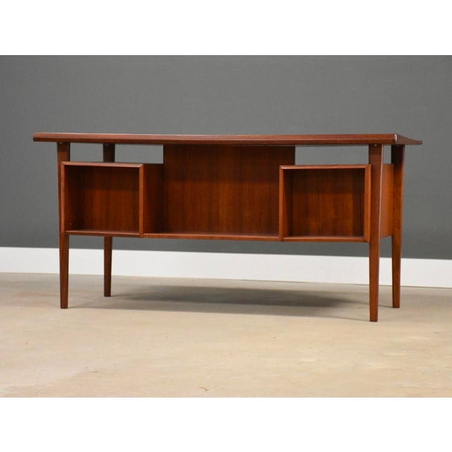 1960s 1960s Refinished Danish Modern Teak Floating Desk by Peter Lovig Nielsen For Sale - Image 5 of 12