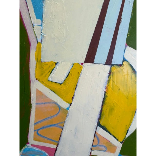 Green Contemporary Abstract Expressionist Wall Art - 36x48 Green & Yellow For Sale - Image 8 of 12