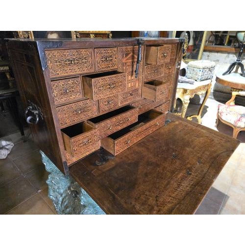 17th Century Spanish Bargueño Cabinet with Secret Drawers and Marquetry, 1670 For Sale - Image 13 of 17