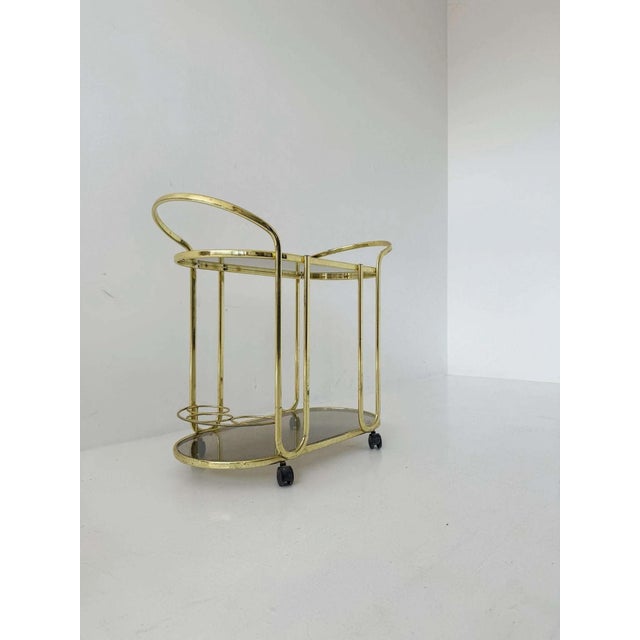 Vintage Brass and Glass Trolley, 1960s, in Very Good conditions. Designed 1960 to 1969
