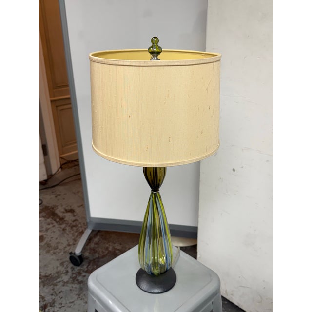 Italian Vintage Art Glass Table Lamp For Sale - Image 3 of 12
