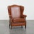 English Cognac-Colored Cowhide Wing Chair For Sale - Image 14 of 14